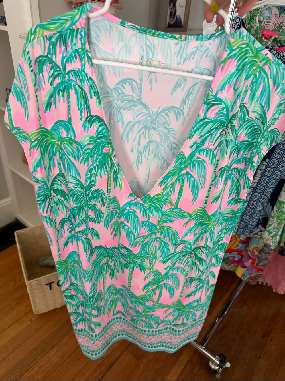 Lilly Pulitzer Pink and Mint Palm Print Dress